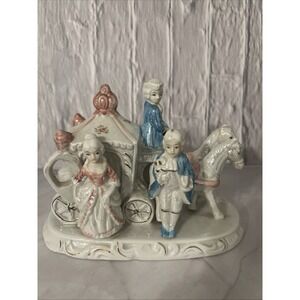 Vintage Porcelain Carriage Figurine Horse Japan Missing Reins